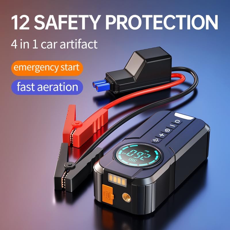 The Saver – Car Jump Starter, Tire Inflator, Emergency Light & Power Bank